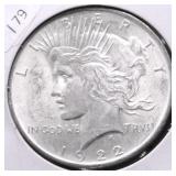1922 CHOICE BU PEACE DOLLAR