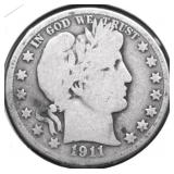 1911 D BARBER HALF DOLLAR G