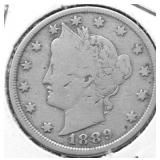 1889 V NICKEL VG