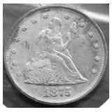 1875 TWENTY CENT PIECE AU