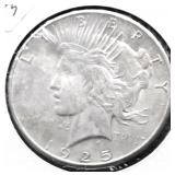 1925 PEACE DOLLAR AU