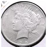 1925 PEACE DOLLAR AU