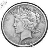 1922 PEACE DOLLAR VF