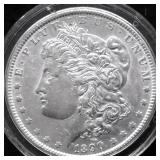 1890 MORGAN DOLLAR AU
