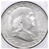 1948 FRANKLIN HALF DOLLAR AU