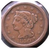 1850 LARGE CENT VF