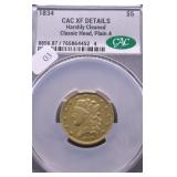 1834 XF DETAILS BUST HALF  EAGLE