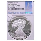 2019 W NGC PF70UC SILVER EAGLE