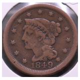 1849 LARGE CENT VF