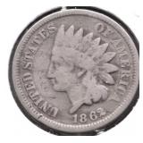 1862 INDIAN HEAD CENT VG