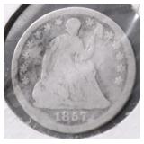 1857 HALF DIME VG