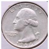 1964 CHOICE BU WASHINGTON QUARTER
