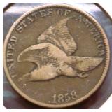 1858 FLYING EAGLE CENT F