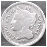 1866 3 CENT PIECE G