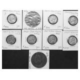 9 SILVER WAR NICKELS