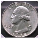 1958 D GEM BU WASHINGTON QUARTER