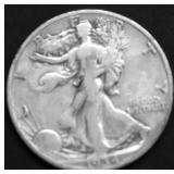 1934 S WALKING HALF DOLLAR VF