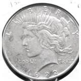 1922 D PEACE DOLLAR XF