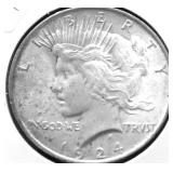 1924 PEACE DOLLAR AU
