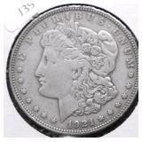 1921 D MORGAN DOLLAR XF