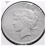 1922 PEACE DOLLAR VF