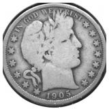 1905 O BARBER HALF DOLLAR VG