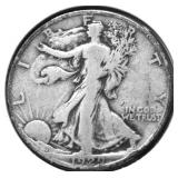 1929 S WALKING HALF DOLLAR VF