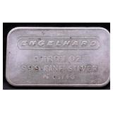 VINTAGE ENGELHARD 1 OZ .999 SILVER BAR