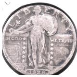 1928 D STANDING QUARTER VG