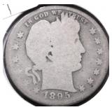 1895 S BARBER QUARTER AG