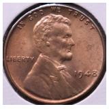 1948 GEM RED LINCOLN CENT