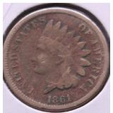 1861 INDIAN HEAD CENT VF