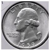 1959 D GEM BU WASHINGTON QUARTER
