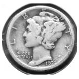 1921 D MERCURY DIME F