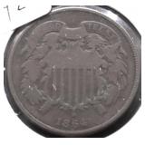 1864 TWO CENT PIECE VF