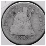 1853 A& R SEATED QUARTER G