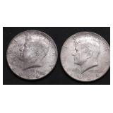 TWO 1964 KENNEDY HALF DOLLARS