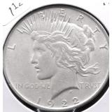 1922 PEACE DOLLAR XF