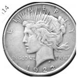 1922 PEACE DOLLAR XF
