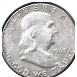 1963 D CHOICE BU FRANKLIN  HALF DOLLAR