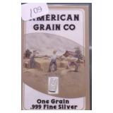 ONE GRAIN .999 SILVER BAR