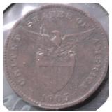 1905 US PHILIPPINES LARGE CENT VF
