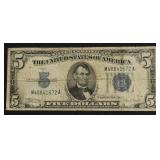 1934 5 DOLLAR SILVER CERTIFICATE VF