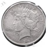 1922 PEACE DOLLAR VF
