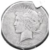 1922 S PEACE DOLLAR VG