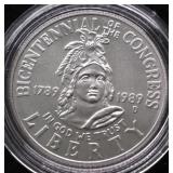 1989 D CONGRESS HALF DOLLAR GEM