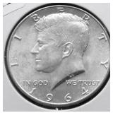 1964 D GEM BU KENNEDY HALF DOLLAR