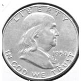 1950 FRANKLIN HALF DOLLAR AU