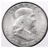 1953 S GEM BU FRANKLIN HALF DOLLAR