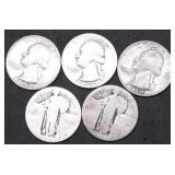 5 SILVER QUARTERS